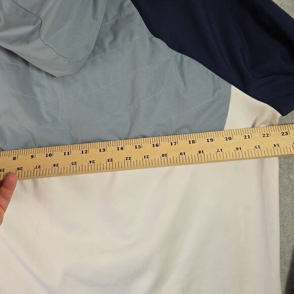 Peter Millar Hyperlight Weld Hybrid Zip Hoodie Stretch Golf Men’s Large Blue Whi - Picture 7 of 12